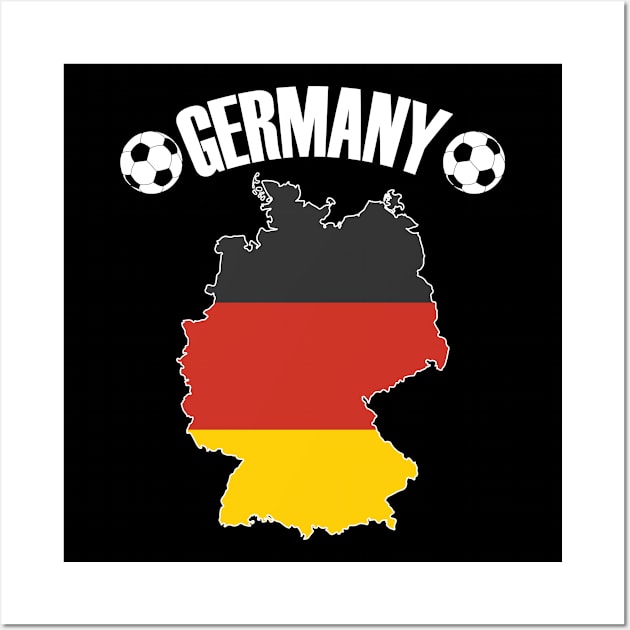 Germany Football - German Map Soccer Ball Wall Art by TheInkElephant